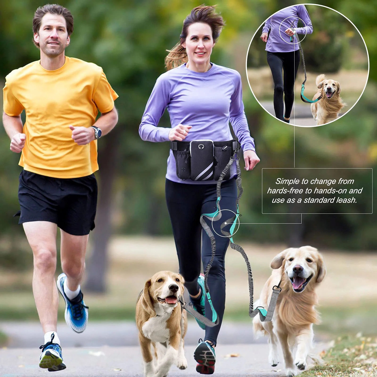 🐕🦺 Laisse mains libres extensible pour chien actif 🐕🦺 - Image 3